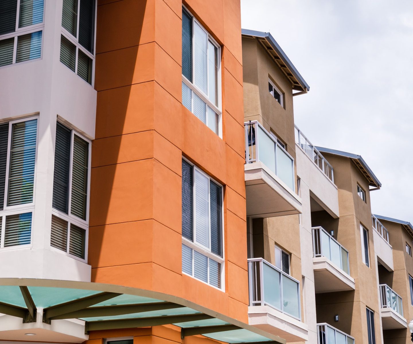 Exterior of apartment building